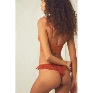 We Are HAH x Free People Women's Fly Girl Mesh Panty Tangerine Size M NWT